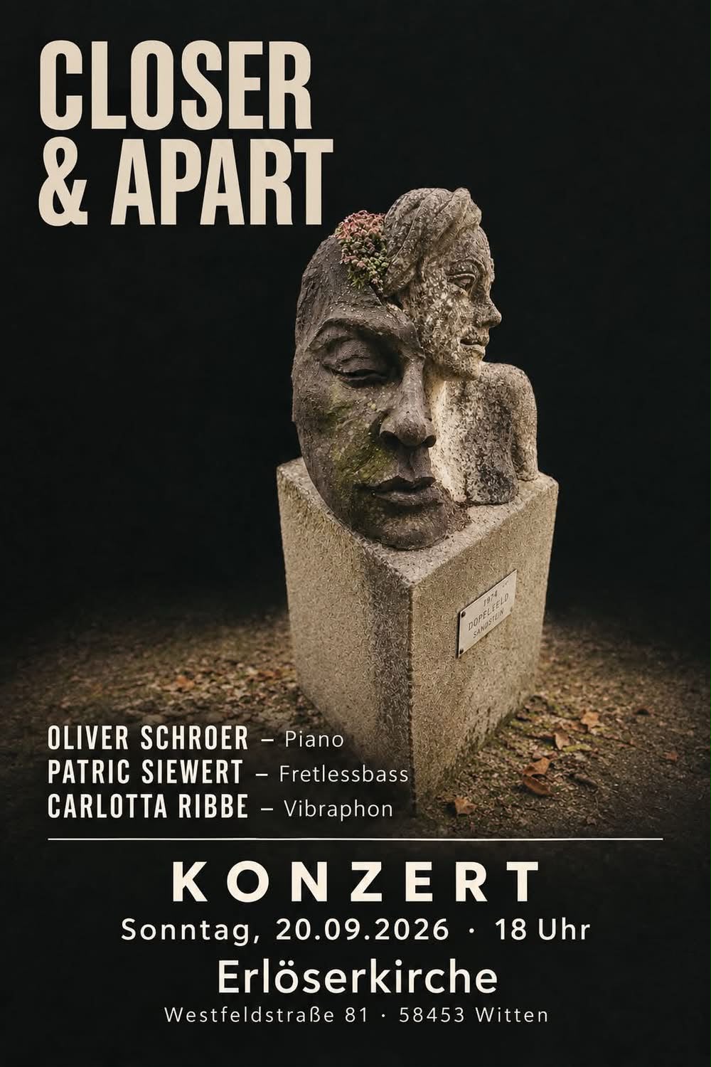 Jazz-Konzert Trio Schroer, Ribbe, Siewert  am 20.09.2026 um 18:00 in der Erlöserkirche Witten-Annen